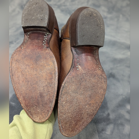 Justin 2253 Classic Cowboy Western Pull On Brown Leather Men’s Boots Size 9 - Picture 11 of 12